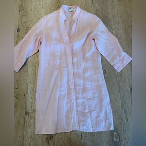 Manuel Canovas Womens Pink Linen 3/4 Sleeve Dress 4/6